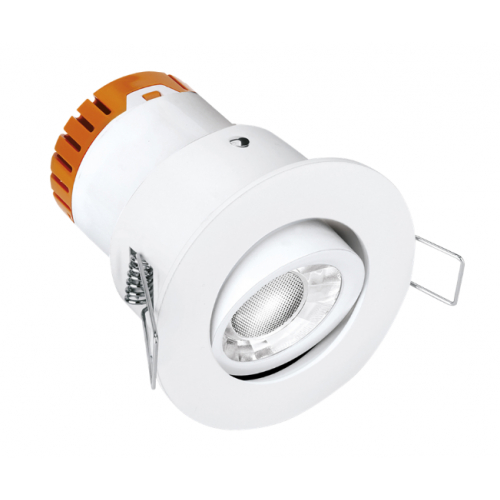 Aurora Enlite EN-DE52W/30 4.5 Watt 3000k Warm White LED Fire Rated Tilt with White Bezel