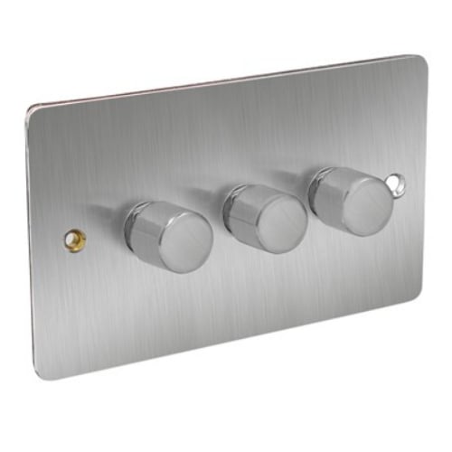CED FDP400/32SC Satin Chrome 3gang 2way 400w Dimmer Switch