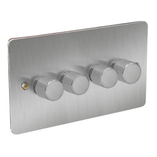 CED FDP250/42SC Satin Chrome 4gang 2way 250w Dimmer Switch