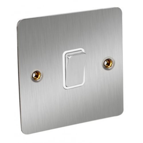 CED FS12SC Satin Chrome Flat Plate 1g 2w 10a Switch with White insert