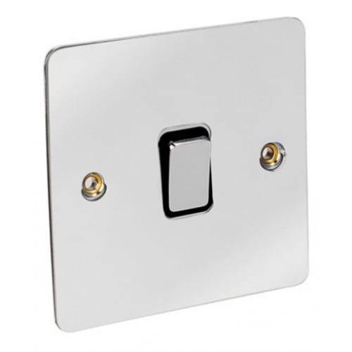 CED FS20CB Chrome Flat Plate 20a DP Switch with Black insert