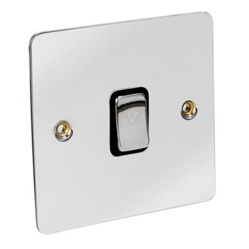 CED FSBELLCB Chrome Flat Plate with Black insert BELL Push Switch