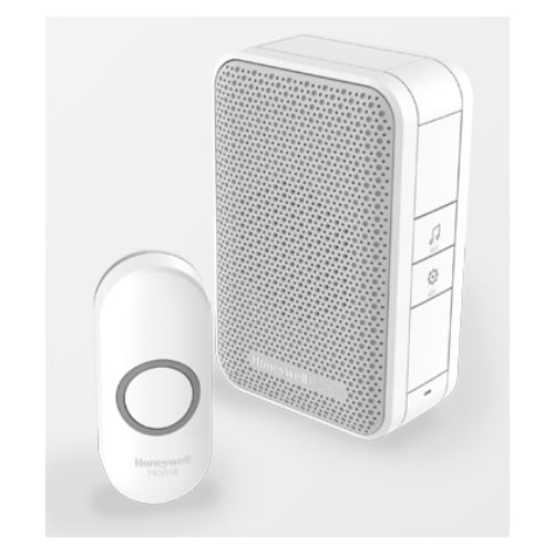 Honeywell DC311N White Wireless Portable Doorbell and Push Button Kit