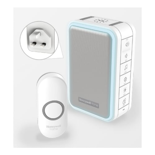 Honeywell DC315NBS White Wireless Plug-in Doorbell Kit With Halo light