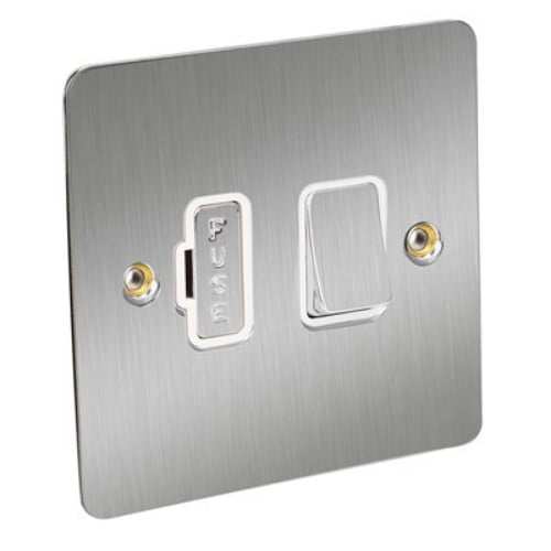 CED FSPSSC Satin Chrome/White insert 13amp Switched Connection unit
