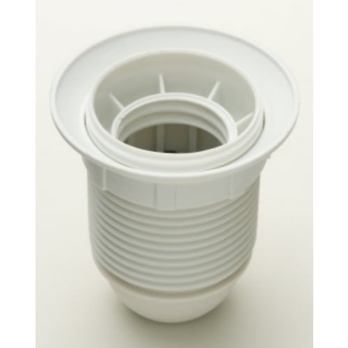 Jeani A42W ES (E27) White Plastic 10mm entry Holder with shade ring