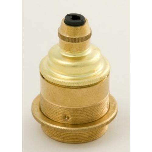 Jeani A46 ES E27Cap, Brass Cord Grip Lampholder with Shade Ring