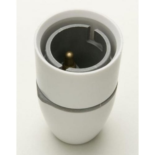 Jeani A51 BC (B22D) Plastic White Lampholder with 1/2 inch Entry