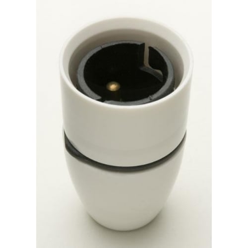 Jeani A53 BC (B22D) White Lampholder with 10mm Threaded Entry