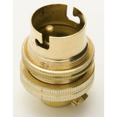 Jeani A70 BC (B22D) Brass 1/2 inch Lampholder & Shade Ring