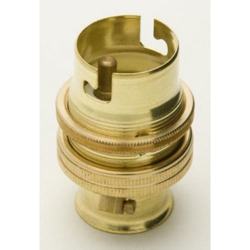 Jeani A73 BC B22D Brass 20mm entry lampholder with shade ring