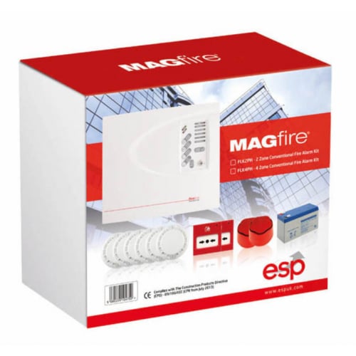 ESP FLK4P MAG4P Fire Alarm Kit 4 Zone+Accessories