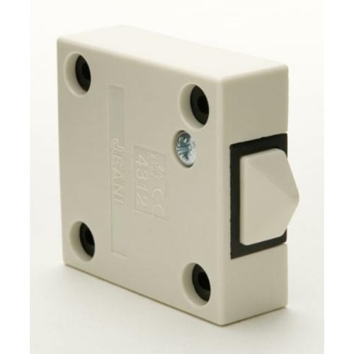 Jeani 143W 2amp 240v White Push to Break Cabinet Surface Door Switch