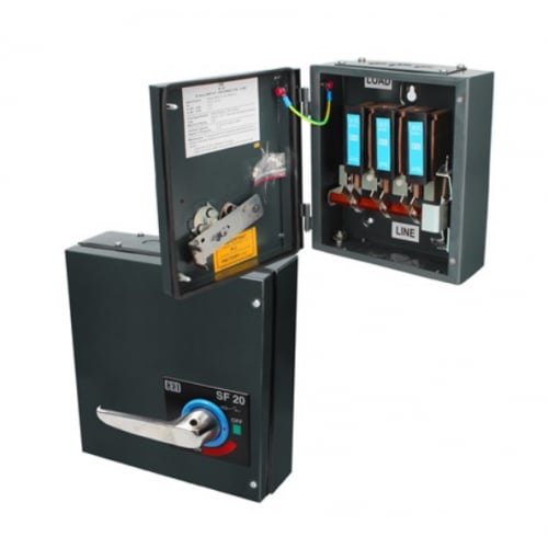 CED SF20 20amp TPN Switchfuse 500volt with 3 x 20amp HRC Fuses