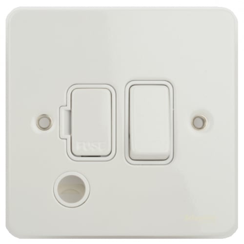 Schneider GU5213WPW 13a Switched Spur, F/O. White Insert Painted White