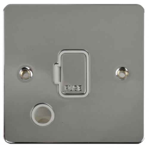 Schneider GU5203WPC 13a Un-switched Spur, F/Out. Whi Insert Pol Chrome