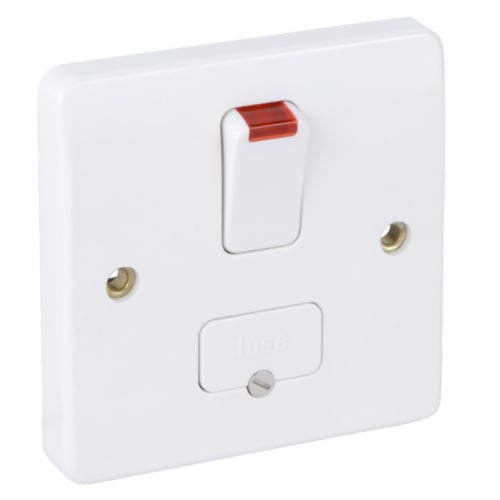 MK K370WHI 13a Switched Connection Unit Spur & Flex Outlet with Neon