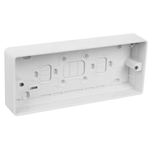 MK K2153WHI 3 Gang 30mm White Plastic Moulded Surface Mounting Box