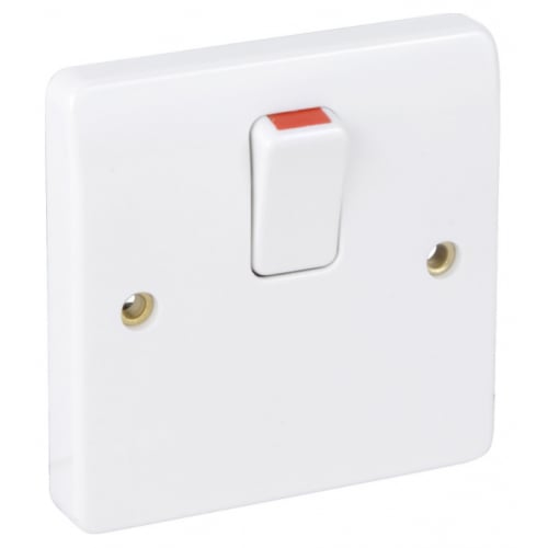 MK K5403WHI 20 Amp white Double Pole Switch with Flex Outlet