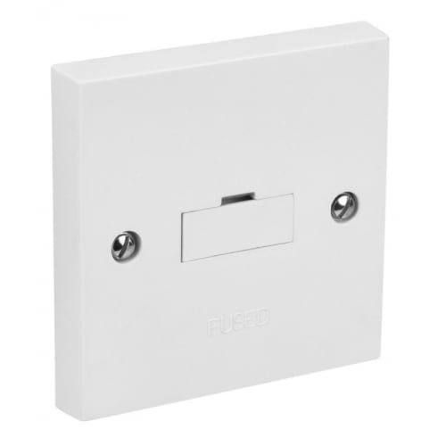 CED SP 13a Fused connection unit, side flex outlet White