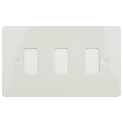 Schneider Get GUG03GPW 3 Gang Grid Plate with Grid, Painted White