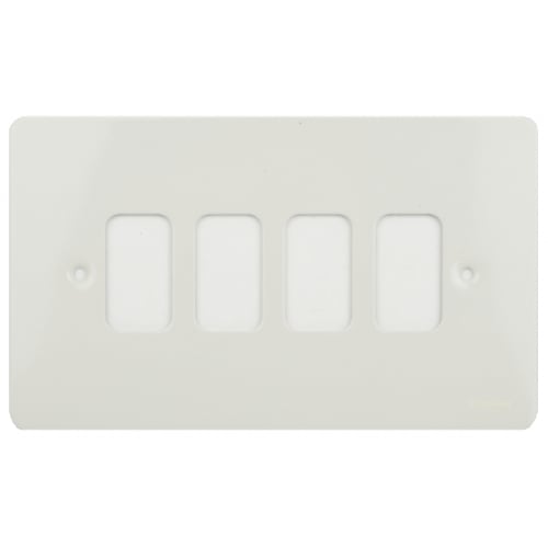 Schneider Get GUG04GPW 4 Gang Grid Plate with Grid, Painted White