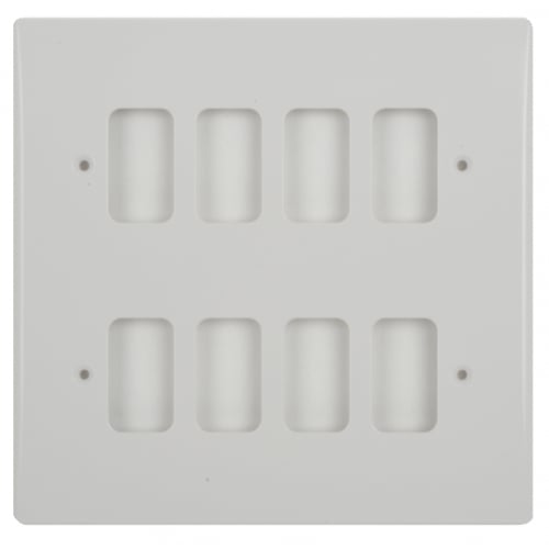 Schneider Get GUG08G 8 Gang Grid Plate with Grid, White Plastic