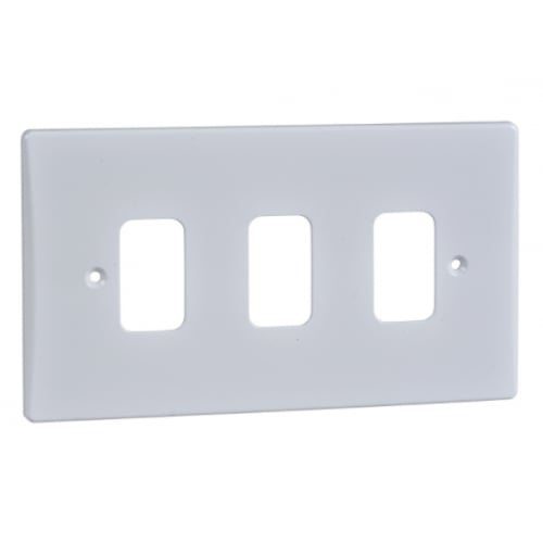 Schneider Get GUG03G 3 Gang Grid Plate with Grid, White Plastic