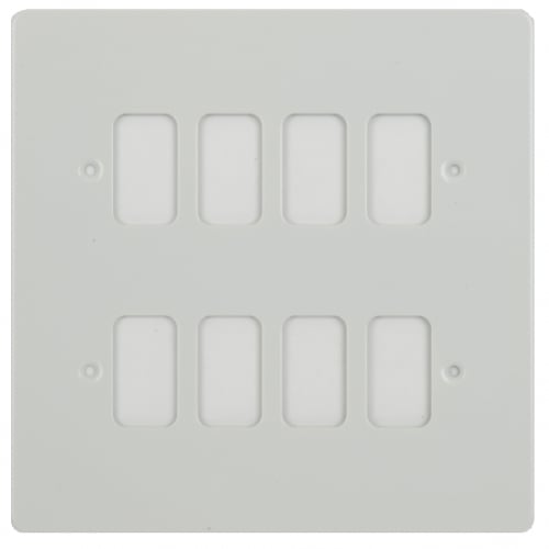 Schneider Get GUG08GPW 8 Gang Grid Plate with Grid, Painted White