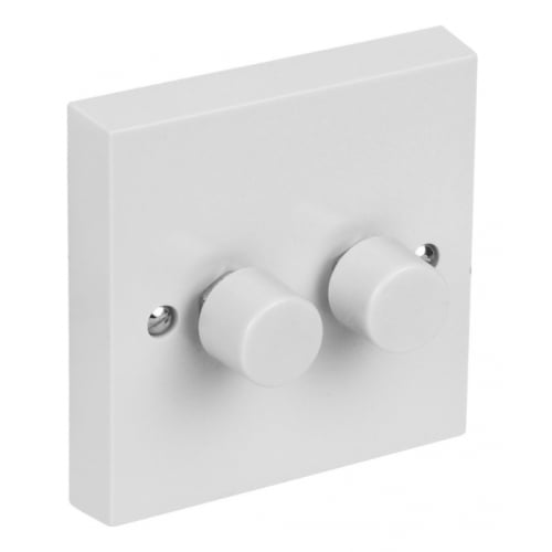 CED DP400/22W 2gang 2way 400w push dimmer switch white