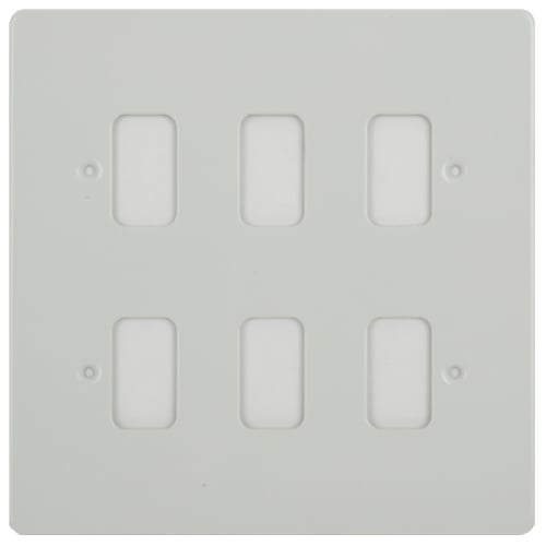 Schneider Get GUG06GPW 6 Gang Grid Plate with Grid, Painted White