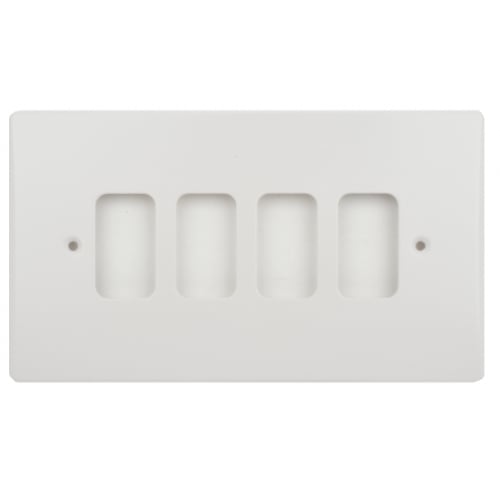 Schneider Get GUG04G 4 Gang Grid Plate with Grid, White Plastic