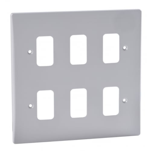 Schneider Get GUG06G 6 Gang Grid Plate with Grid, White Plastic