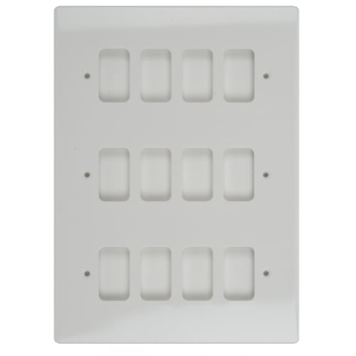 Schneider Get GUG12G 12 Gang Grid Plate with Grid, White Plastic