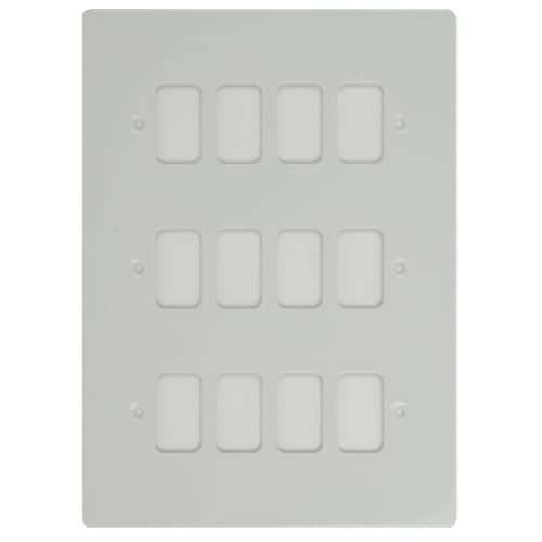 Schneider Get GUG12GPW 12 Gang Grid Plate with Grid, Painted White