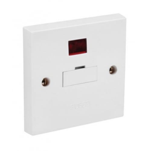 CED SPN 13a Fused connection unit with neon, side flex outlet White