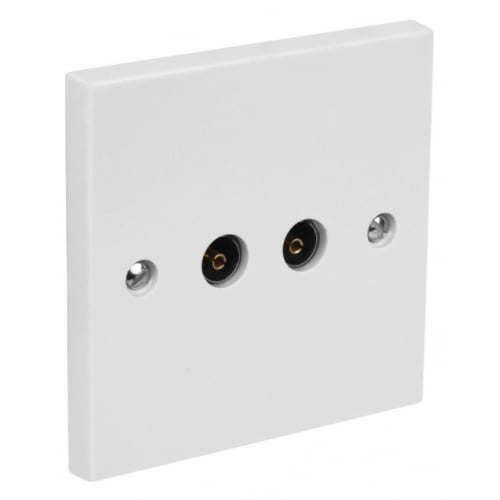 CED TVS2 2gang TV flush coaxial socket non isolated