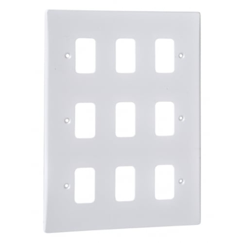 Schneider Get GUG09G 9 Gang Grid Plate with Grid, White Plastic