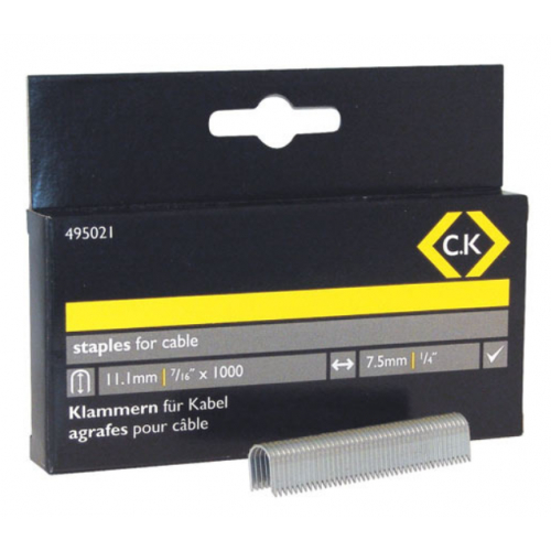 CK 495021 7.5mm x 10mm Half Round Low Voltage Staples for T6227