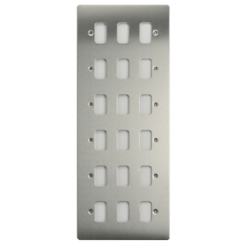 Schneider Get GUG18GSS 18 Gang Grid Plate with Grid, Stainless Steel