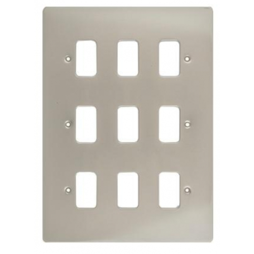 Schneider Get GUG09GSS 9 Gang Grid Plate with Grid, Stainless Steel