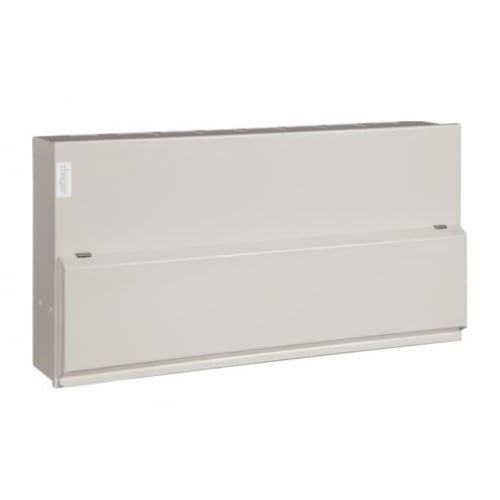 Hager VML914CUSPDRK 14 Way Hi-Integrity Consumer Unit with Type 2 Surge Protection and round knockouts
