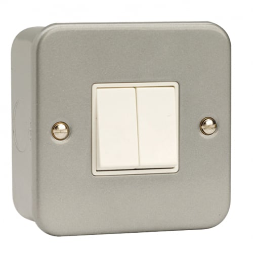 Click Scolmore CL012 10a 2 gang 2 way Metalclad switch