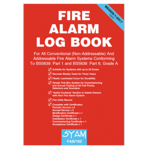 Syam FAB/16Z Fire Alarm log book