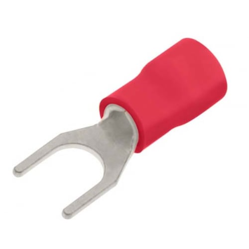 Unicrimp QRF3 3.0mm Red Pre Insulated Fork Spade Terminal-(100)