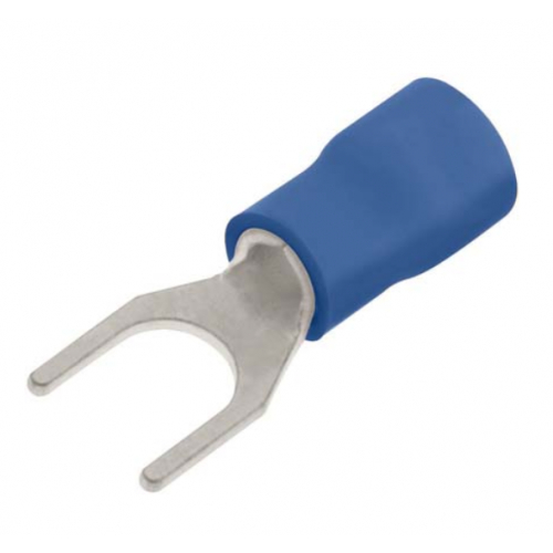 Unicrimp QBF3N 3.5mm Blue Pre Insulated Fork Spade Terminal-(100)