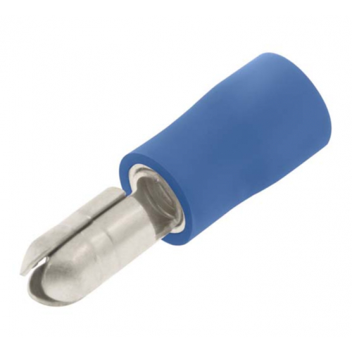 Unicrimp QBAB4M Blue 4.0mm Male Bullet Connector (Pack Of 100)