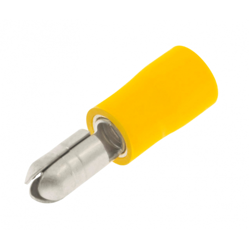 Unicrimp QYAB5M Yellow 5.0mm Male Bullet Connector (Pack Of 100)