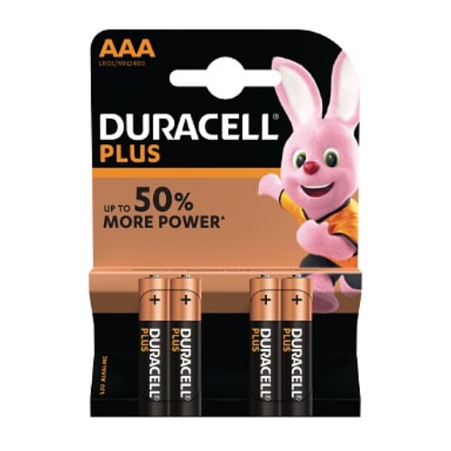 Duracell MN2400B4 PLUS AAA type battery Pack of 4