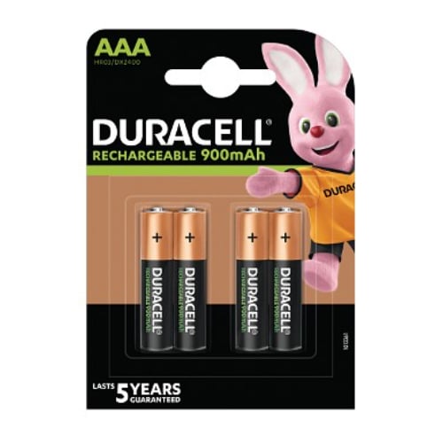 Duracell HR03PK4 AAA Staycharged Rechargeable batteries Pack of 4